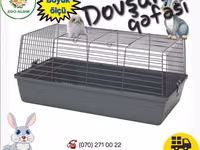 Dovşan qəfəsi – böyük ölçü - Ölçülər: 78 x 40 x 47 sm - Geniş, havadar — photo 1