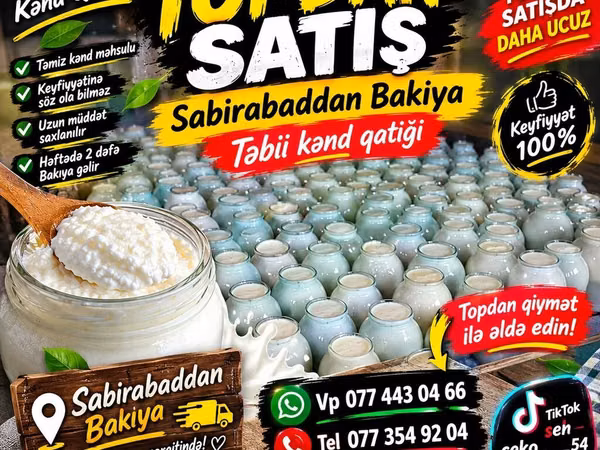 Məhsul: Təbii kənd qatığı – Sabirabaddan Bakı şəhərinə Xüsusiyyətlər