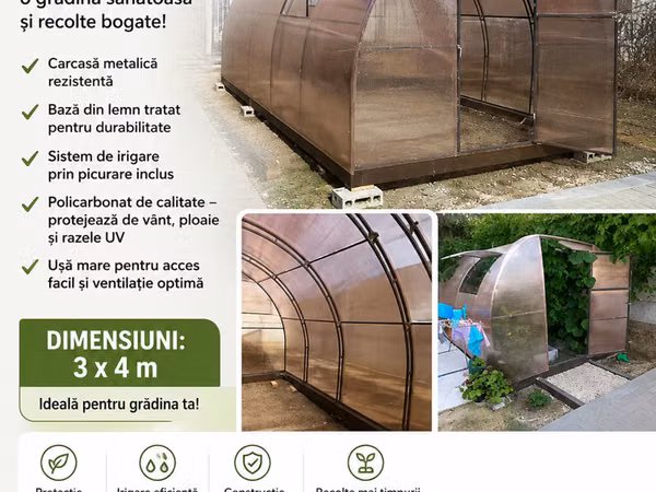 Sera din policarbonat 3x4 m