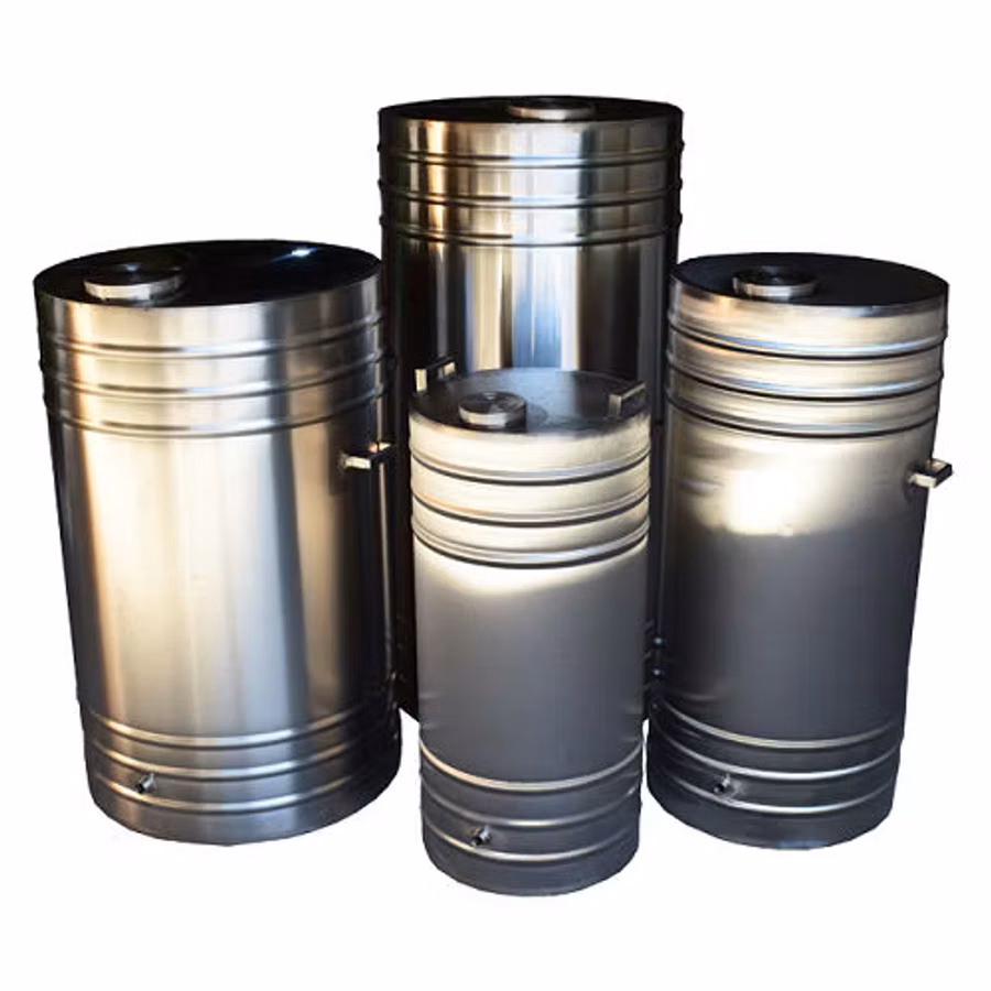 Butoi din inox alimentar cu capac 65 , 108 , 180 ,300, 350 L - Livrare - Rate 0 % -Flex Mag