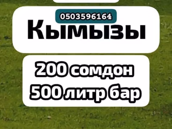 Каркыра жайлоонун таза кымызы сатылат дүң баасы 200 сомдон 500 литр