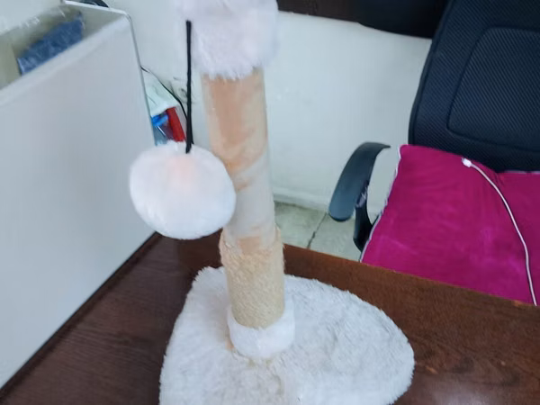 Pişik üçün qaşıma və oyun dirəyi - Ürək formalı, yumşaq tüklü əsaslı