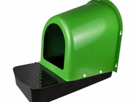 Cuibar din plastic pentru găini cu colector de ouă Des Champs NG02 Verde — Foto 4