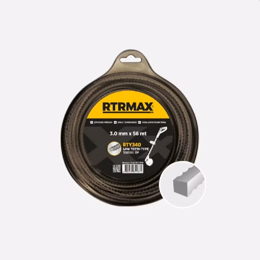 Леска для кустореза квадратная зигзагообразная RTRMAX RTY340 W2