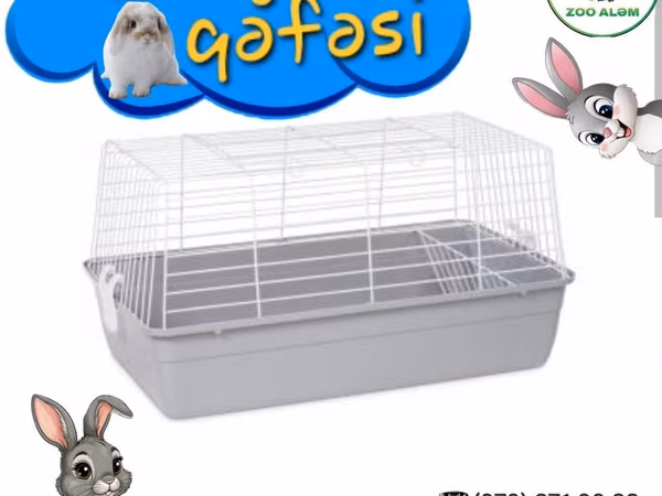 Dovşan qəfəsi – praktik və rahat həll - Ölçü: 58 × 36 × 33 sm -