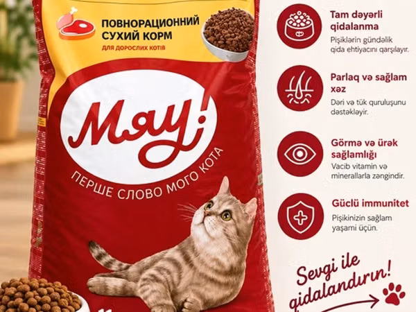 🐱 Myau – Pişiklər üçün quru yem ✅ Yetkin pişiklər üçün tam və