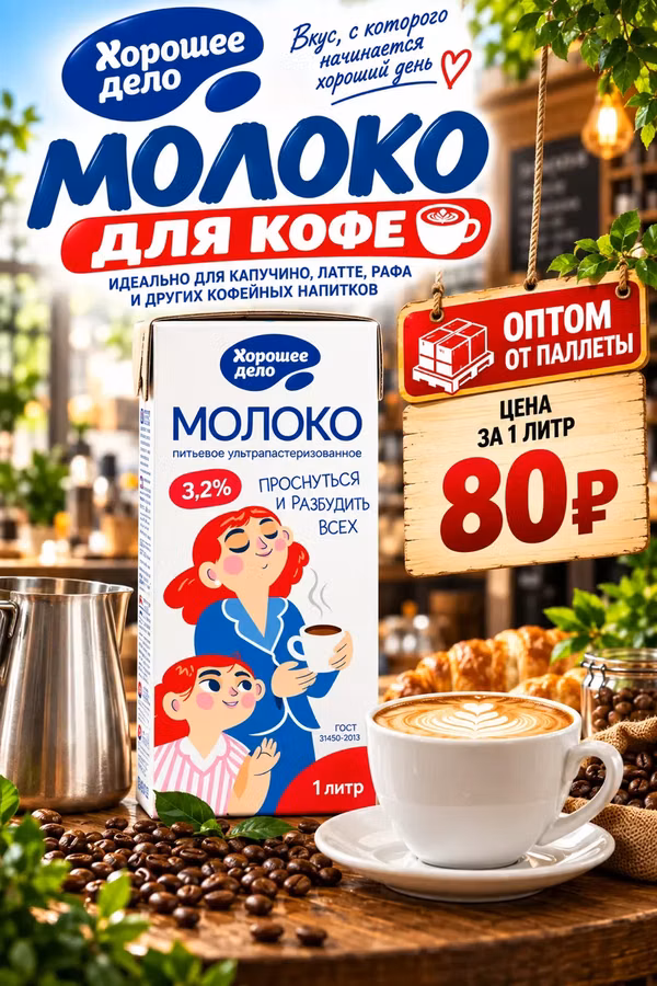 Молоко 3.2% хорошее дело