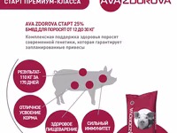 Бмвд для свиней 12-30 кг ava zdorova старт 25% 25 кг стартовая белковая витаминно-минеральная — foto 4