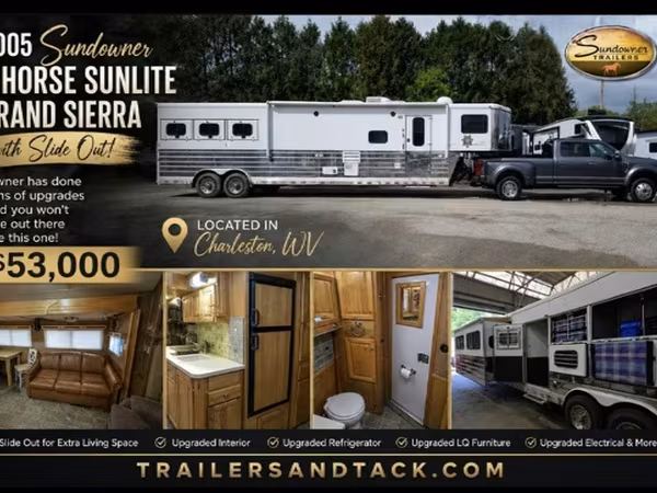 2004 Sundowner Trailers 8016 Sunlite 725 Grand Sierra Gooseneck Horse Trailer